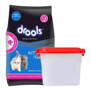 Drools Kitten(1-12 Months) Dry Cat Food, Ocean Fish, 1.2kg with Free Container
