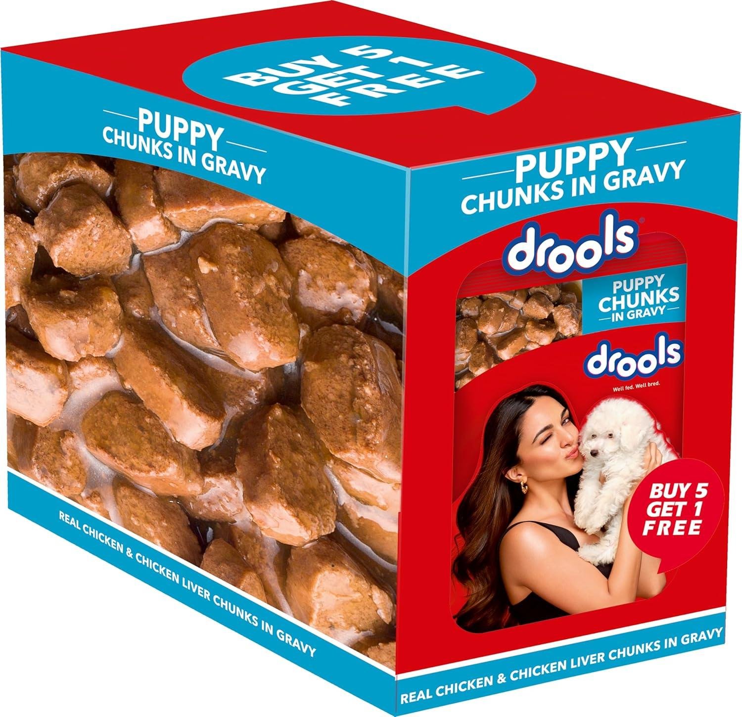 Drools Puppy Wet Dog Food Real Chicken and Chicken Liver Chunks